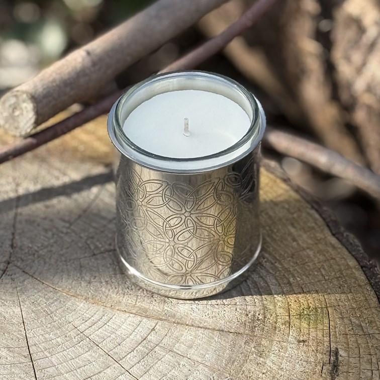 Triquetra Pewter Candle Votive Holder Triquetra Pewter Candle Votive Holder