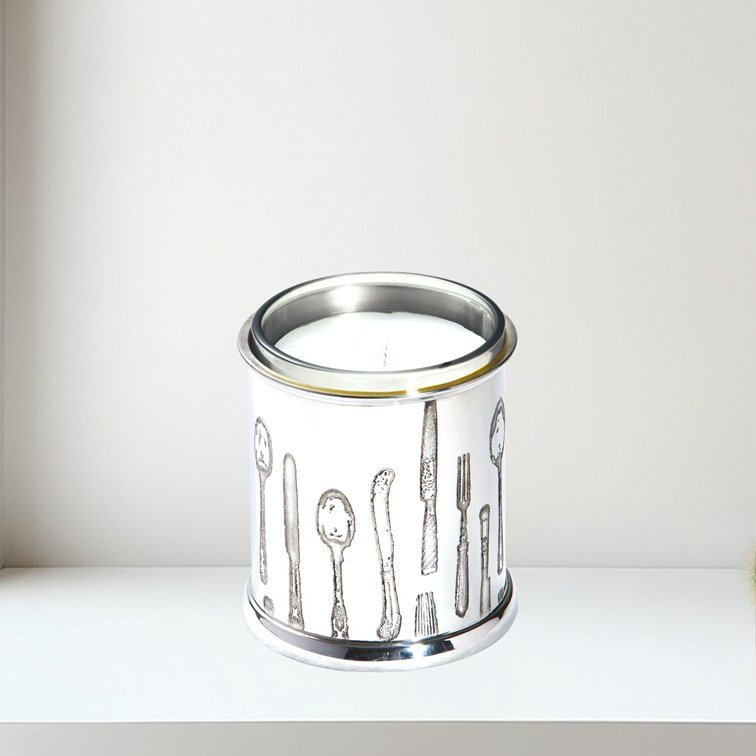 Knife Fork Spoon Pewter Candle Votive Knife Fork Spoon Pewter Candle Votive