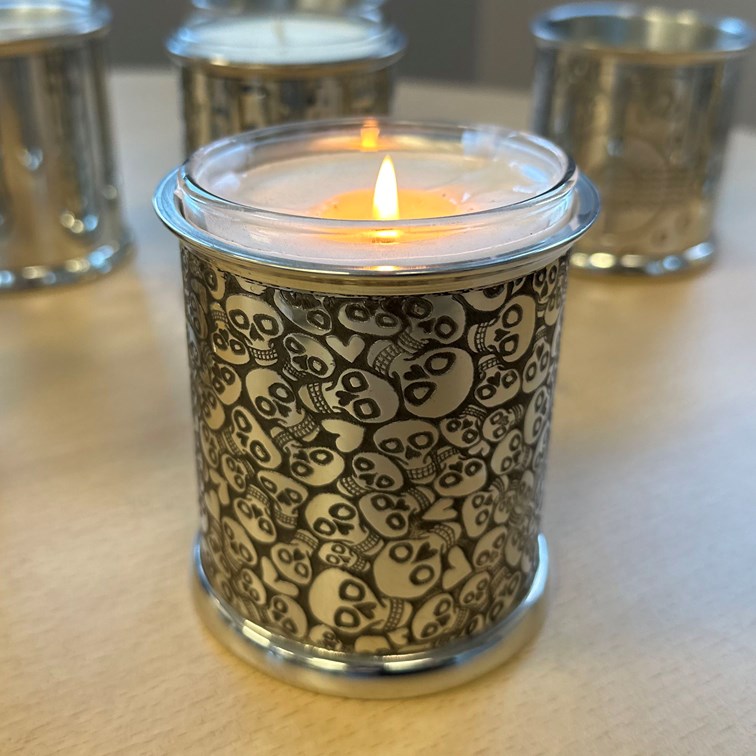 Love Skull Pewter Candle Votive Love Skull Pewter Candle Votive