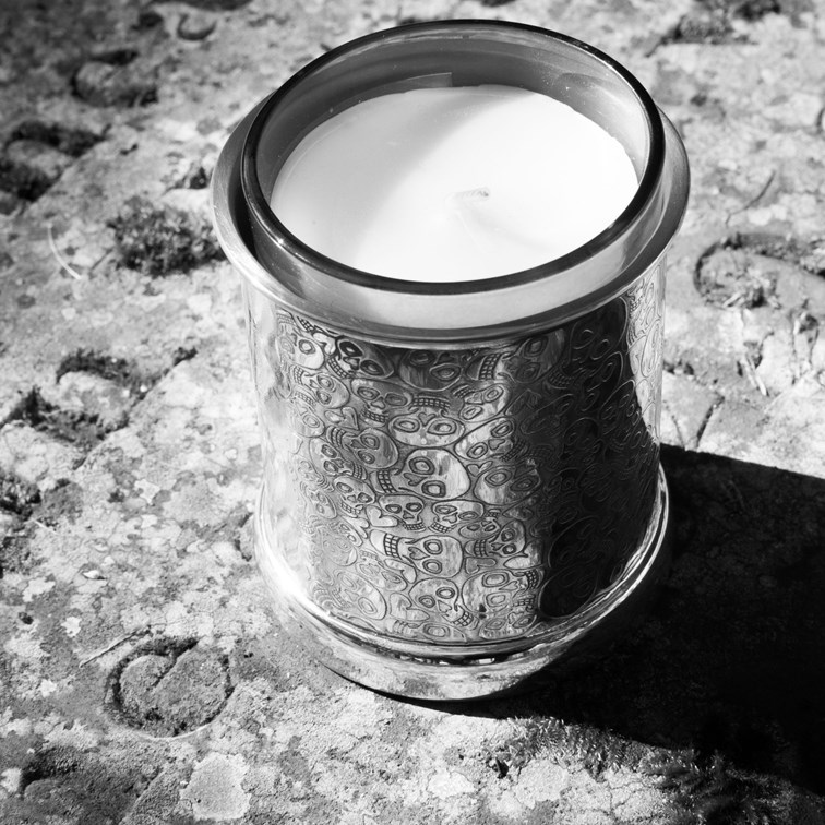 Love Skull Pewter Candle Votive