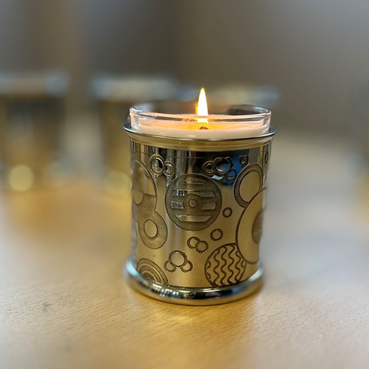 Retro Pewter Candle Votive