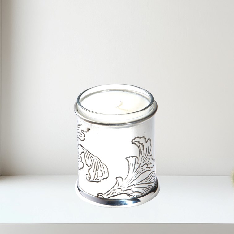 Acanthus Pattern Pewter Candle Votive Acanthus Pattern Pewter Candle Votive