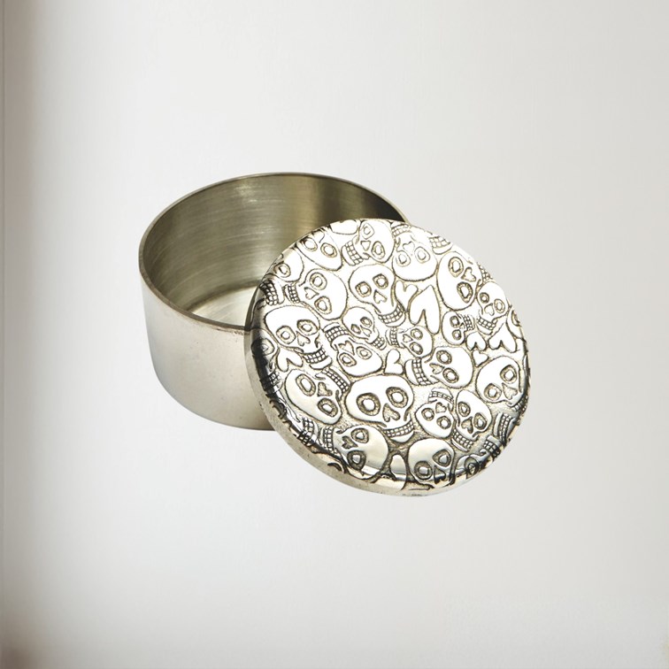 Small Love Skull Pewter Trinket Box