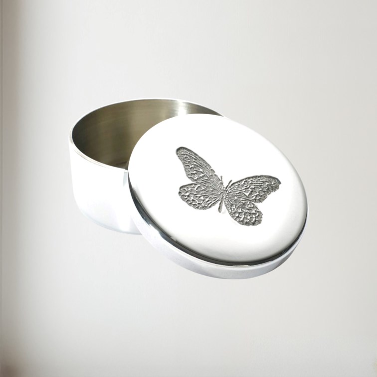 Small Butterfly Pewter Trinket Box