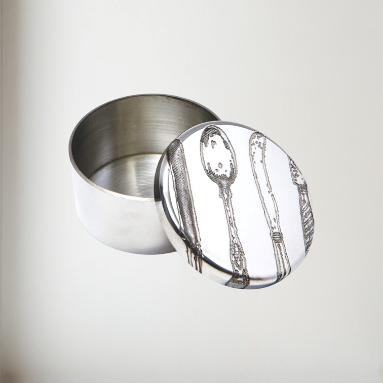 Small Knife Fork Spoon Pewter Trinket Box Small Knife Fork Spoon Pewter Trinket Box