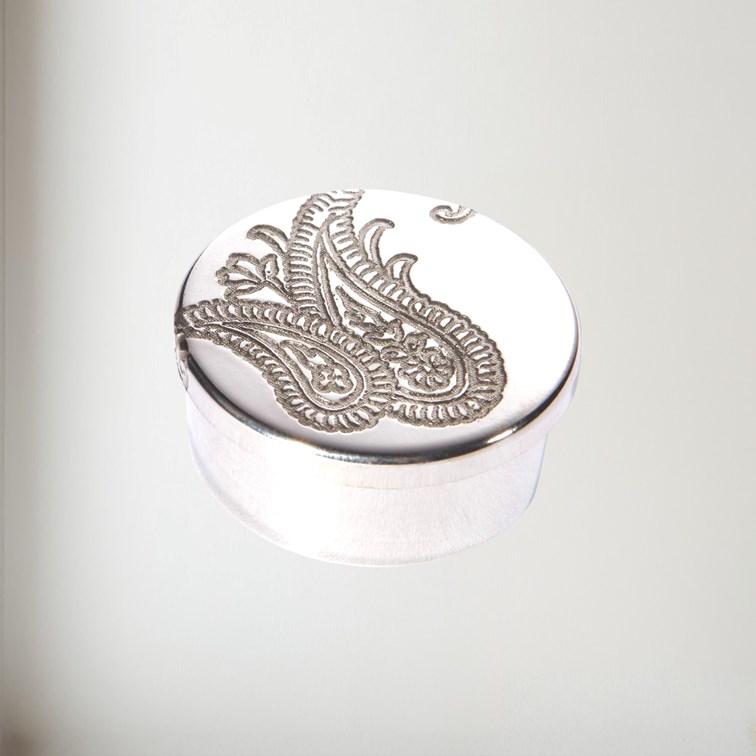 Small Paisley Pewter Trinket Box