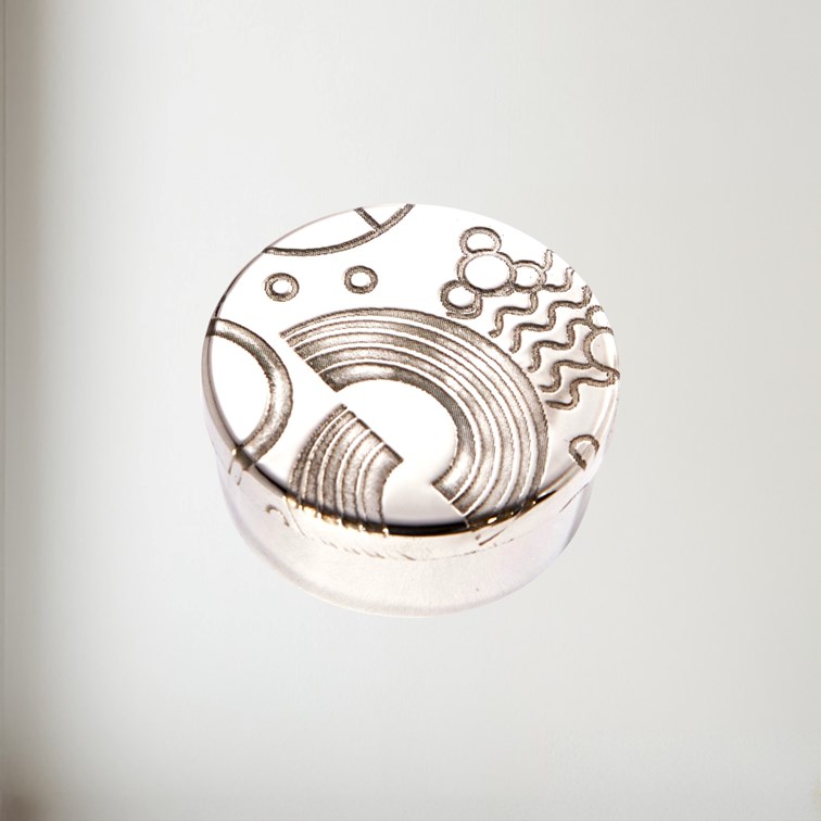 Small Retro Pewter Trinket Box