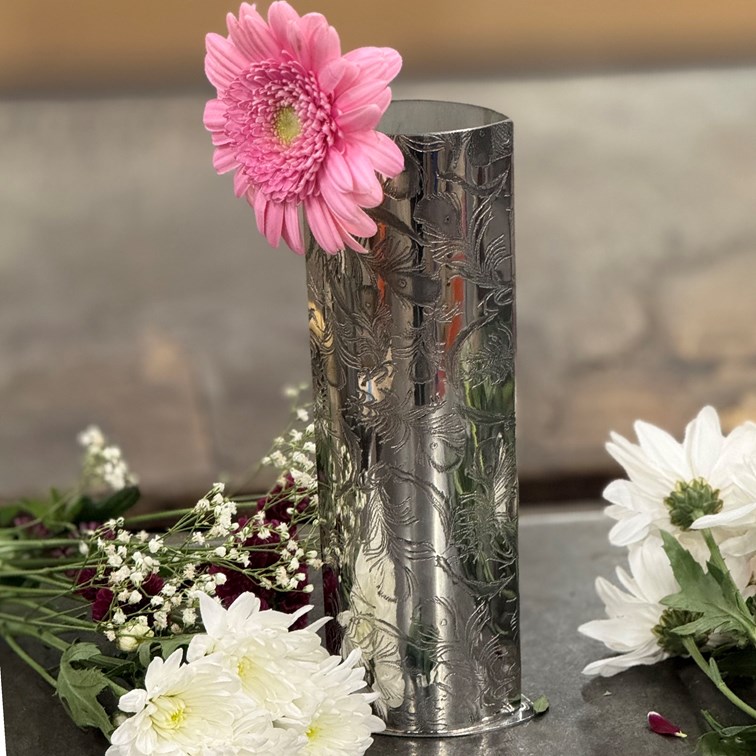 Medium Peacock Pewter Vase