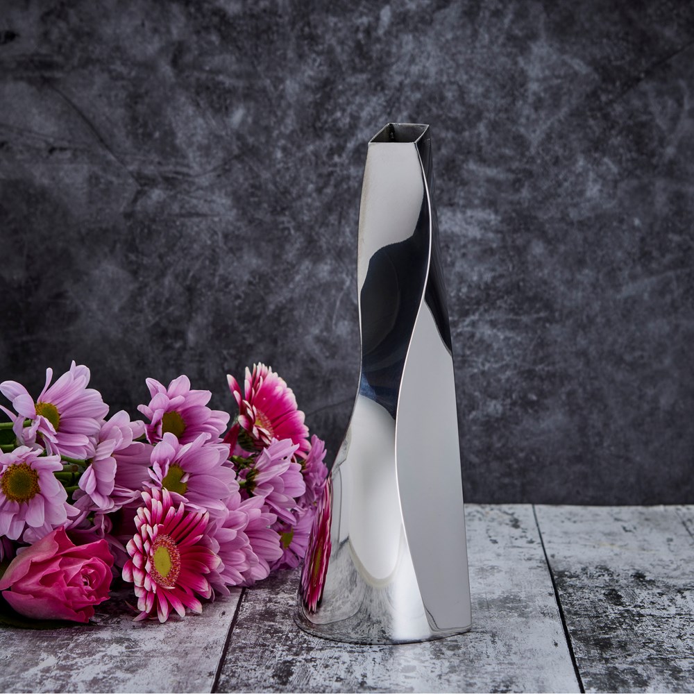 Medium Twist Pewter Vase By Catherine Tutt