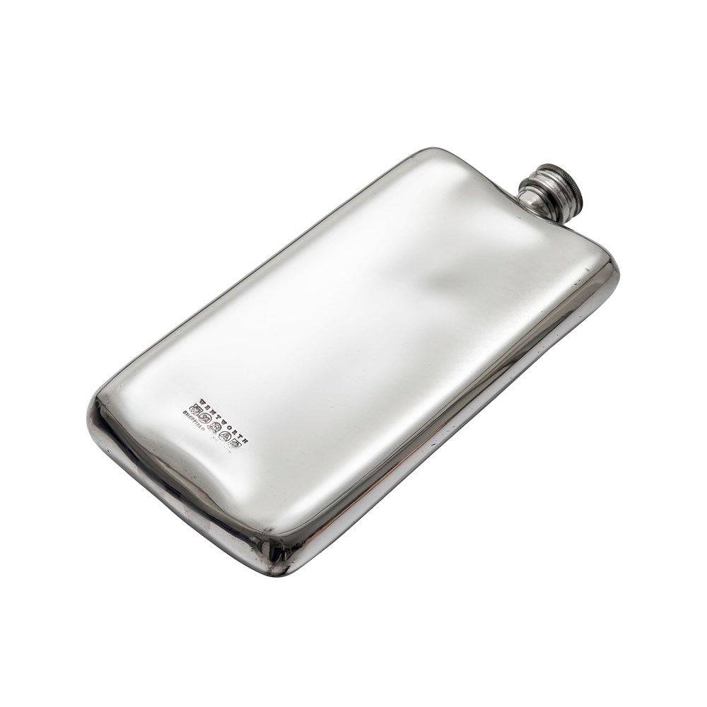 17oz Plain Pewter Pocket Flask 17oz Plain Pewter Pocket Flask