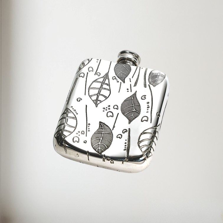 Leaf Pewter 4oz Pocket Flask