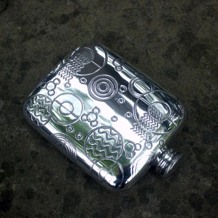 4oz Retro Pewter Pocket Flask