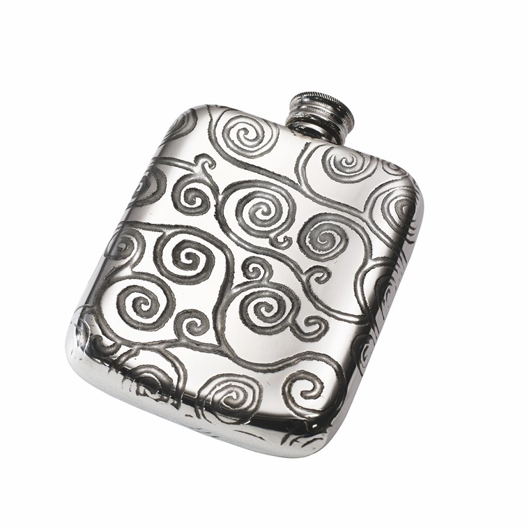 Tree Of Life 4oz Pewter Pocket Flask