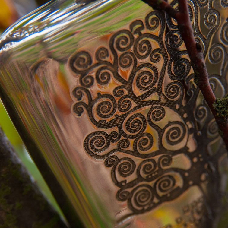 4oz Tree Of Life Tree Pewter Pocket Flask