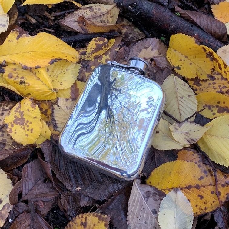 6oz Plain Pewter Pocket Flask With Captive Top