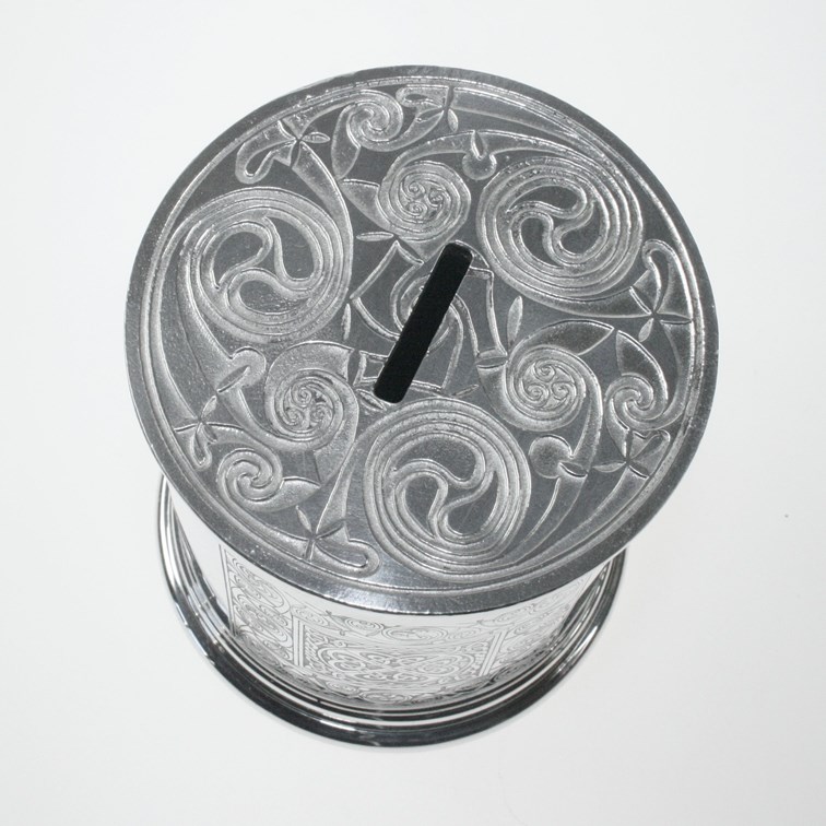Celtic Spiral Pewter Money Box