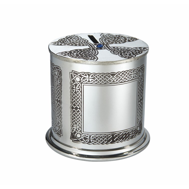 Celtic Cross Pewter Money Box