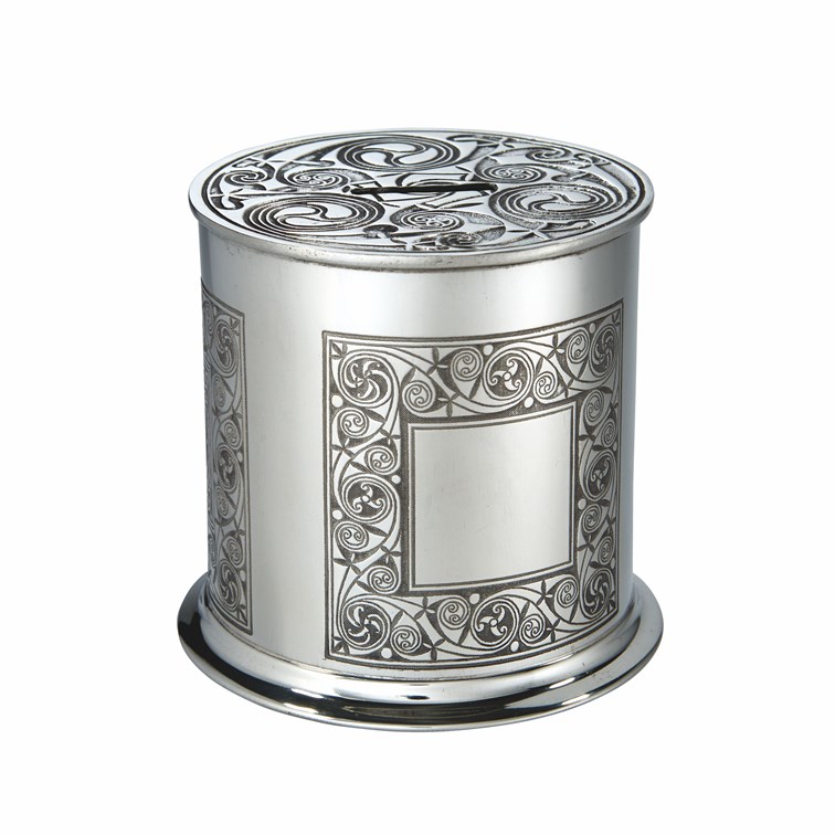 Celtic Spiral Pewter Money Box Celtic Spiral Pewter Money Box