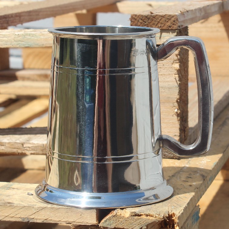 Double Lined One Pint Pewter Tankard Double Lined One Pint Pewter Tankard