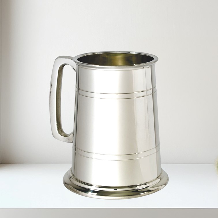 Double Lined One Pint Pewter Tankard Double Lined One Pint Pewter Tankard