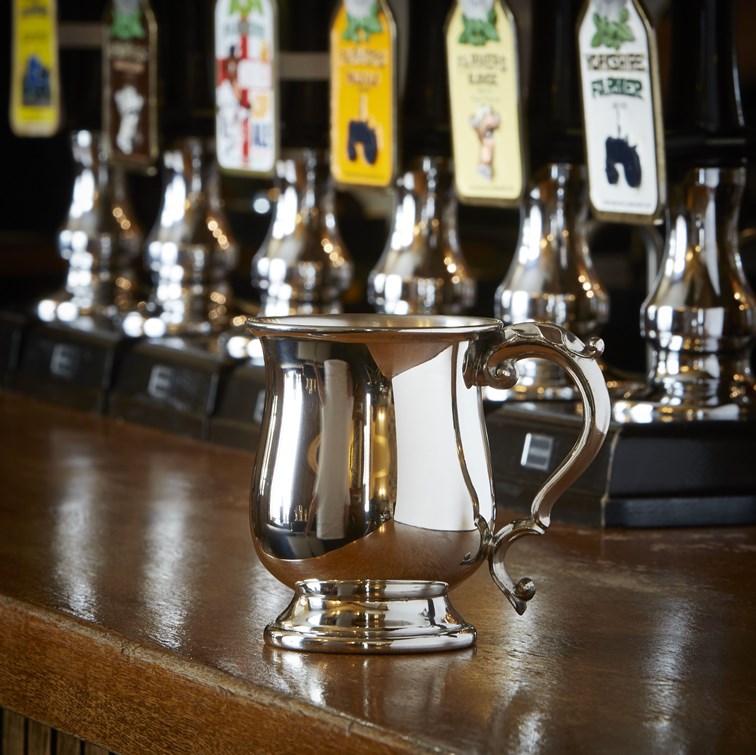 Classic Georgian One Pint Pewter Tankard