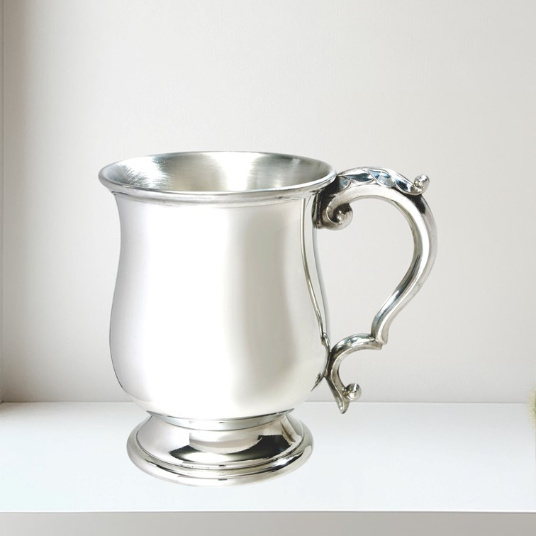 Classic Georgian One Pint Pewter Tankard
