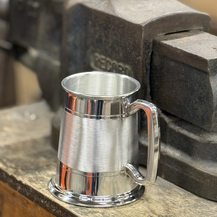 Part Satin Standard One Pint Lined Pewter Tankard Part Satin Standard One Pint Lined Pewter Tankard