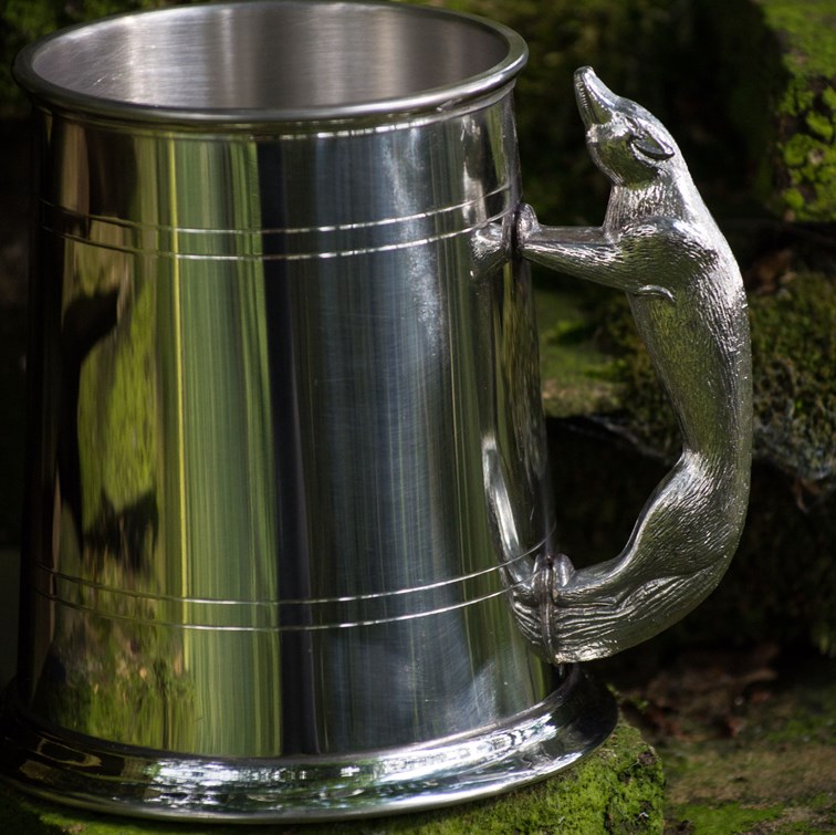 Fox Handle One Pint Pewter Tankard