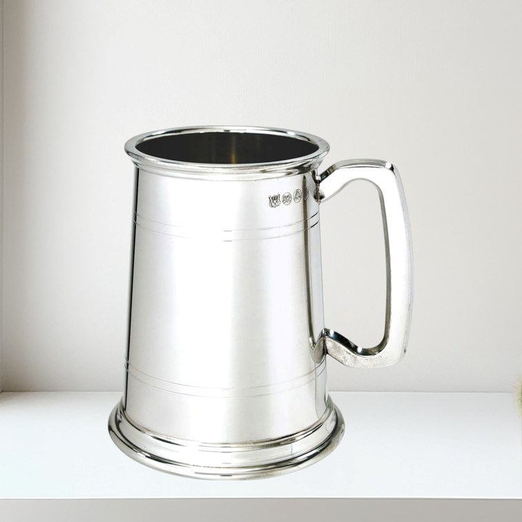 Double Lined One Pint Heavy Pewter Tankard