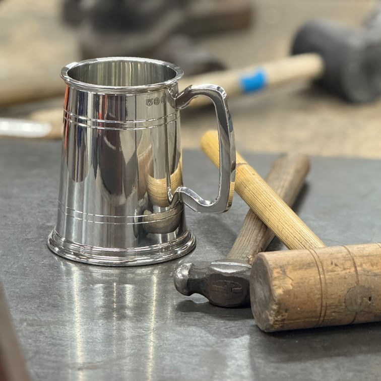 Double Lined One Pint Heavy Pewter Tankard