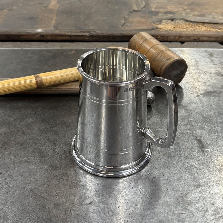 Double Lined One Pint Heavy Pewter Tankard