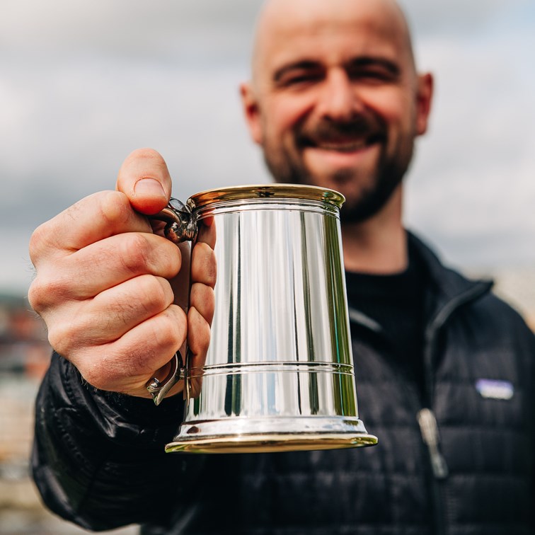 Wortley Pewter And Brass One Pint Tankard