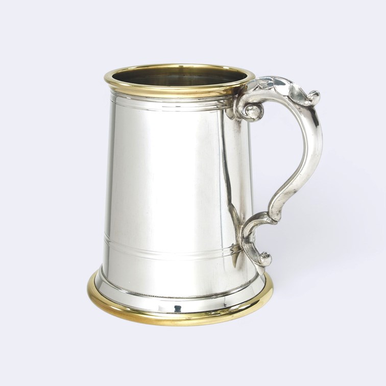 Wortley Pewter And Brass One Pint Tankard Wortley Pewter And Brass One Pint Tankard