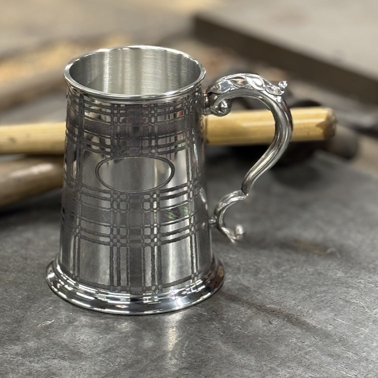 Tartan One Pint Pewter Tankard