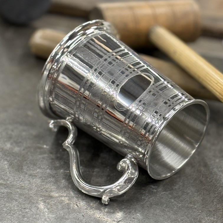 Tartan One Pint Pewter Tankard