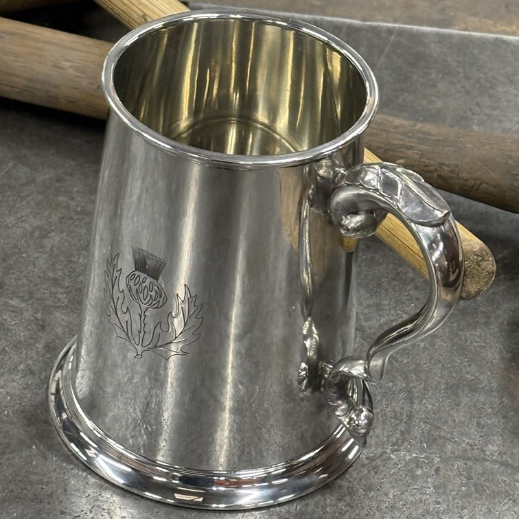 Thistle One Pint Pewter Tankard