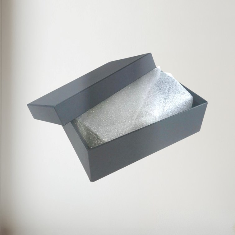 Birthstone Pewter Quaich February With Amethyst Stones quaich wrapped in gift box