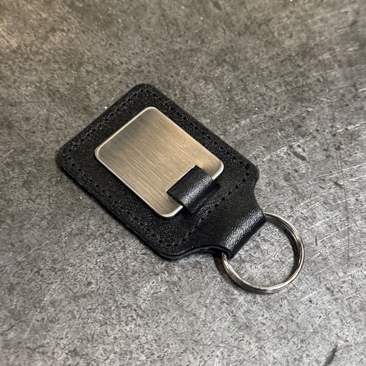 Leather And Stainless Steel Keyring