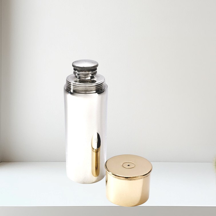 Pewter And Brass 4oz Cartridge Flask