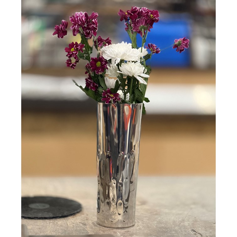 Large Pewter Elipse Vase Large Pewter Elipse Vase