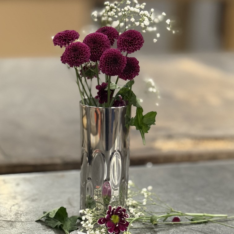 Small Pewter Elipse Vase