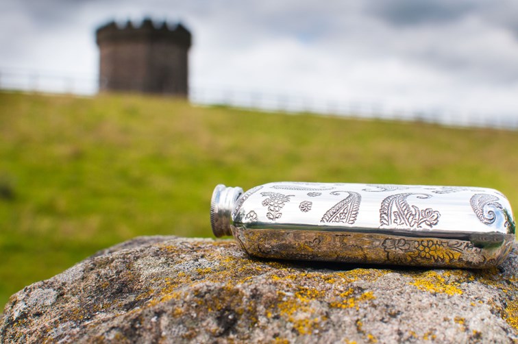 4oz Paisley Pewter Pocket Flask