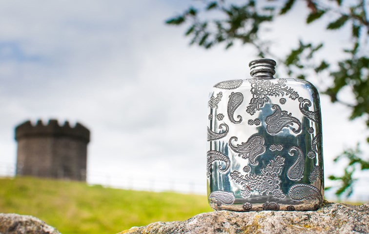 4oz Paisley Pewter Pocket Flask