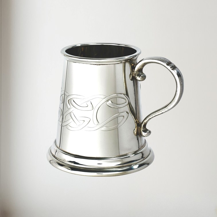 Embossed Celtic Band Baby Quarter Pint Pewter Mug
