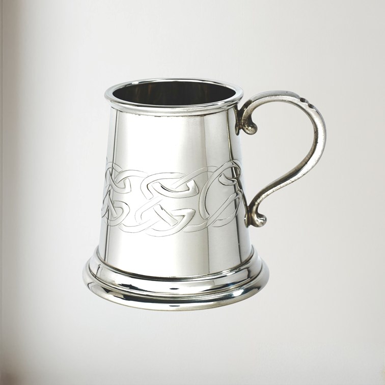 Embossed Celtic Band Baby Quarter Pint Pewter Mug
