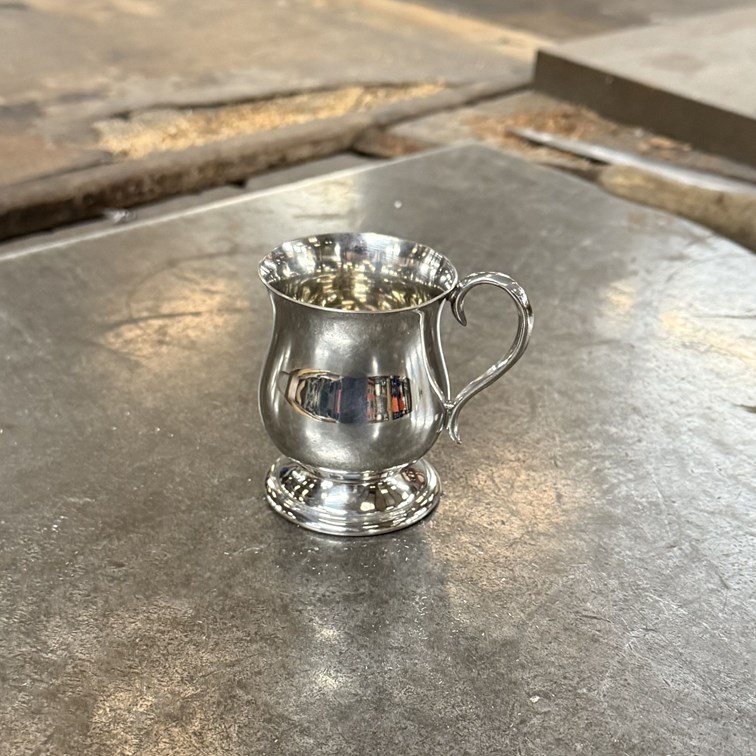 Small Baby Georgian Pewter Baby Mug