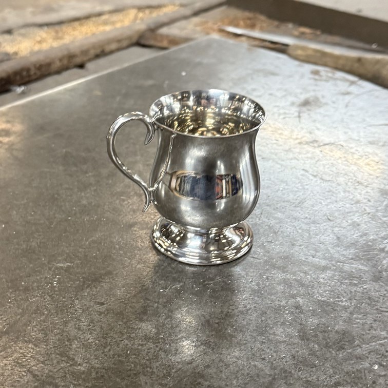 Small Baby Georgian Pewter Baby Mug