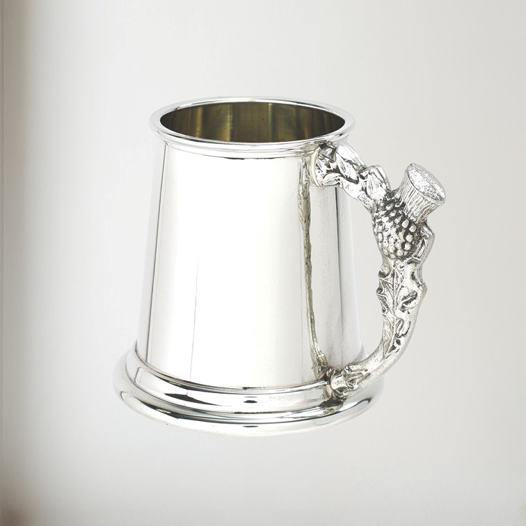 Thistle Handle Quarter Pint Pewter Baby Mug Thistle Handle Quarter Pint Pewter Baby Mug