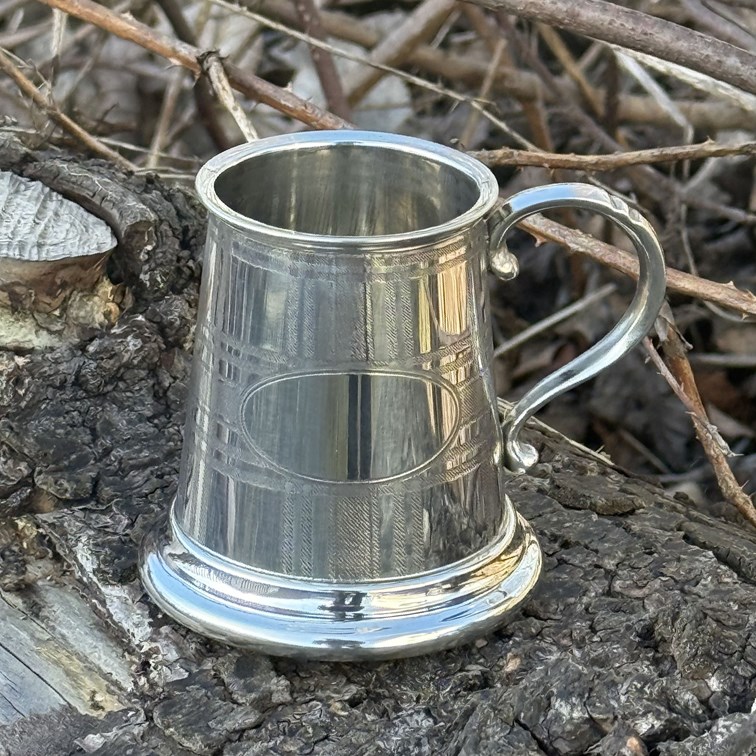 Quarter Pint Tartan Pewter Baby Mug