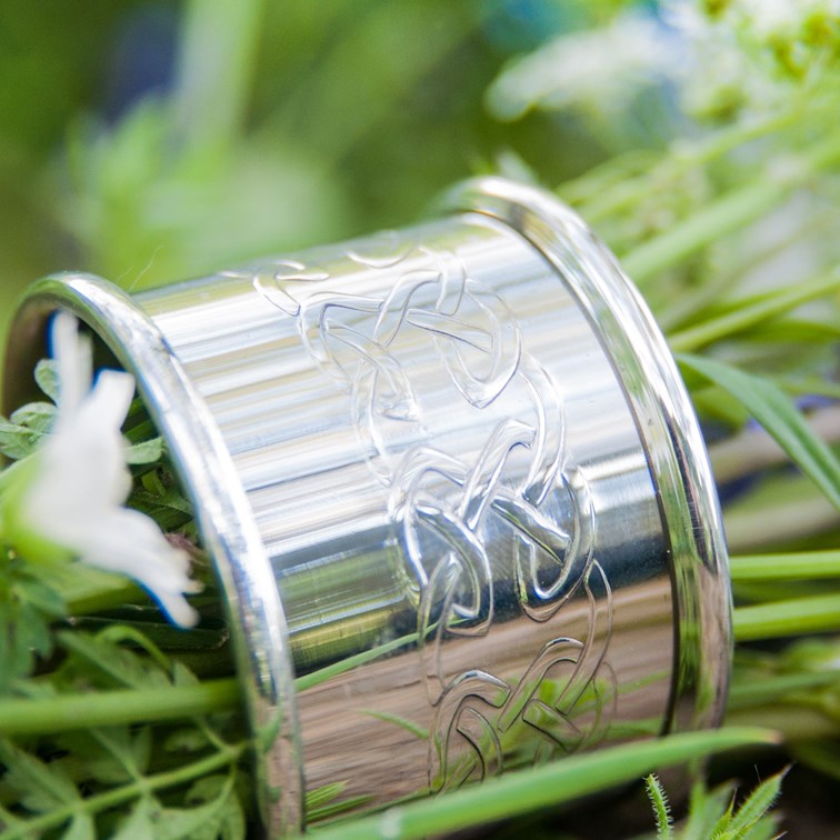 Embossed Celtic Pewter Napkin Ring Embossed Celtic Pewter Napkin Ring